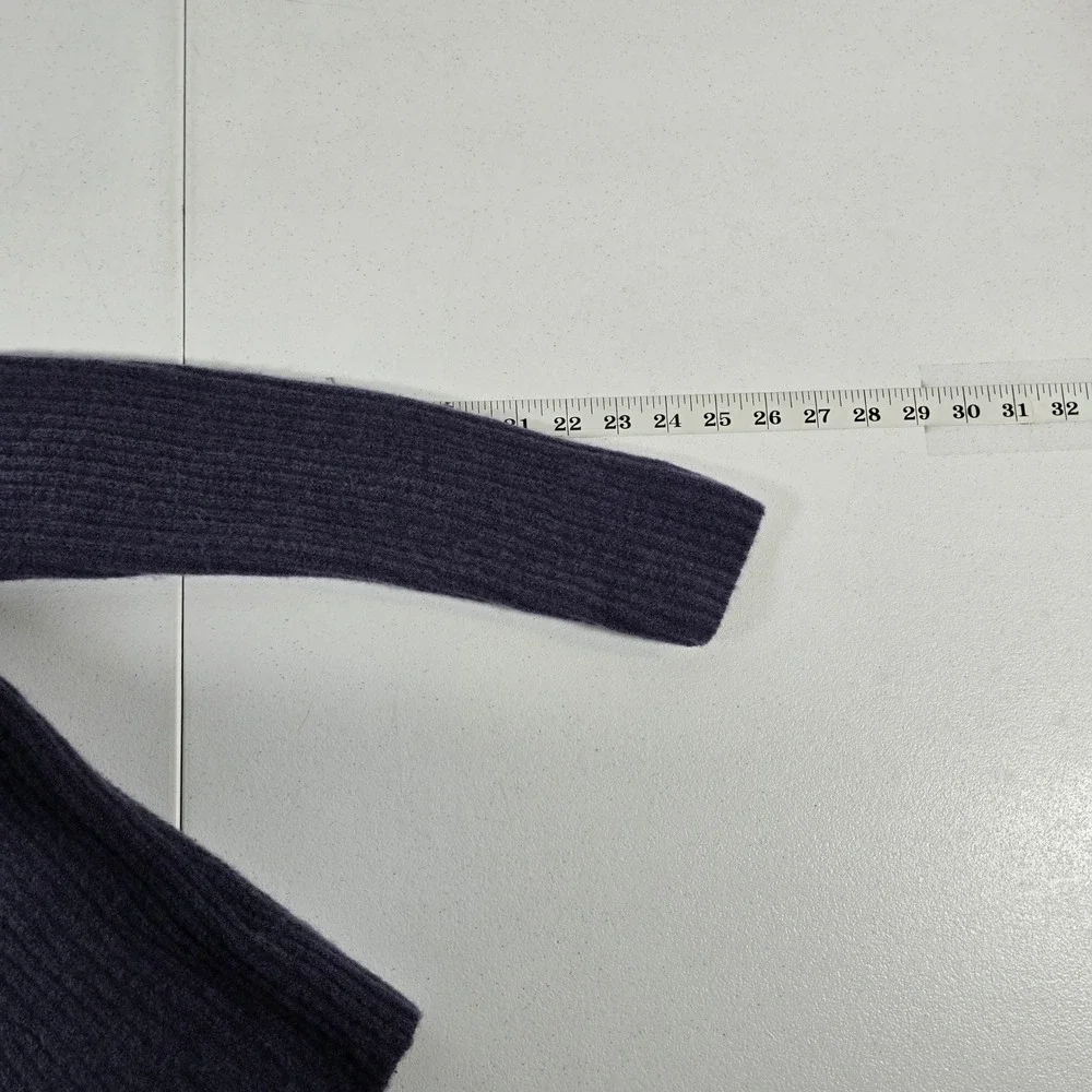 Athleta Purple Ribbed V-Neck Cardigan‎ Button Front Knit Women Small Merino Wool